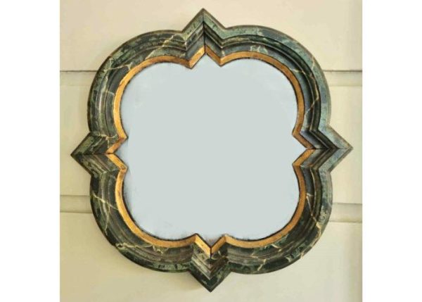 barbed quatrefoil antique French mirror